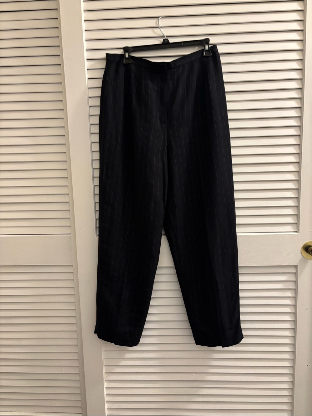 Women's Black Pinstripe Dress Pants